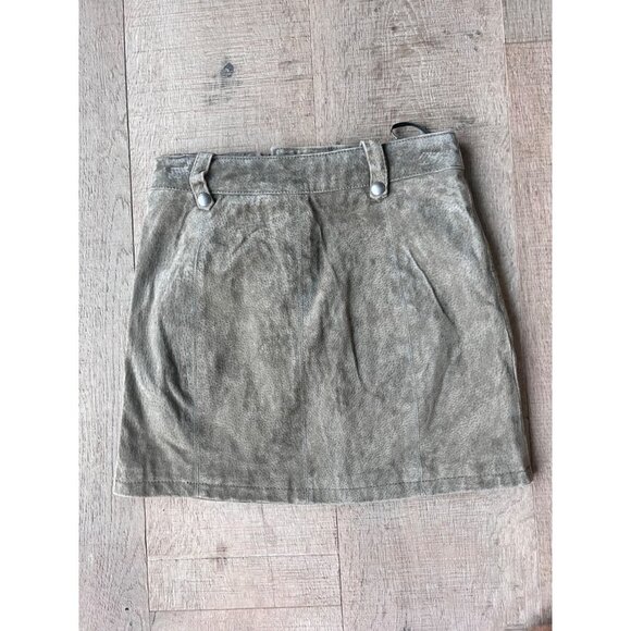 BLANKNYC BARE IT ALL khaki suede SKIRT SIZE 26 - Picture 5 of 8